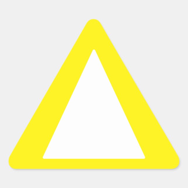 Large Borders - Yellow Alert Triangle Sticker (Front)