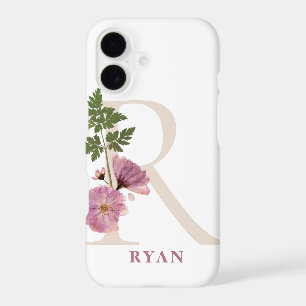 Large botanical Monogram R Name Personalisation