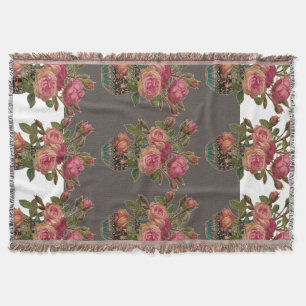 Large Bouquet of Flowers Throw Blanket
