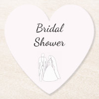 Large Bridal Shower Paper Coasters