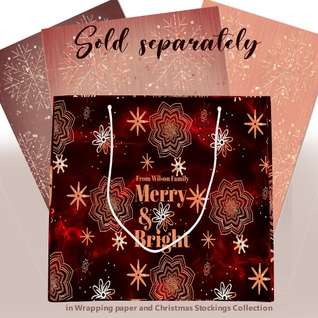 Large Bright Red Holiday  Gift Bag (Large gift bag and matching tissue)