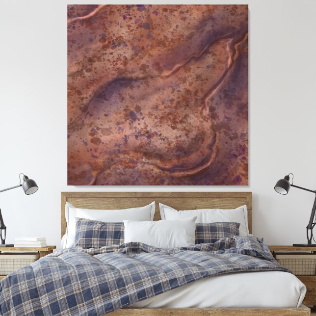 Large Brown Marble Wall Art Decor (Insitu(Bedroom))