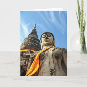 Large Buddha in Ayutthaya, Thailand Card