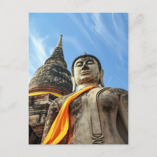 Large Buddha in Ayutthaya, Thailand Postcard