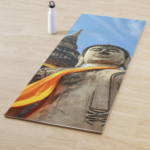 Large Buddha in Ayutthaya, Thailand Yoga Mat