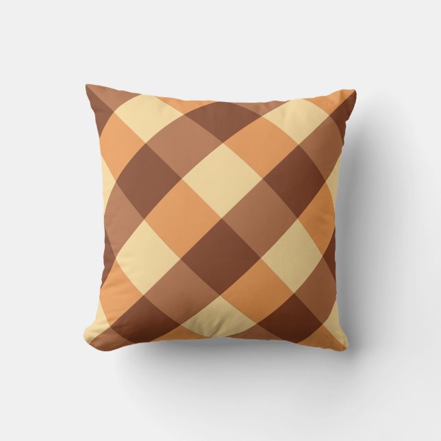 Large Buffalo Check, light brown and golden yellow Cushion (Front)
