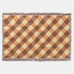 Large Buffalo Check, light brown and golden yellow Throw Blanket