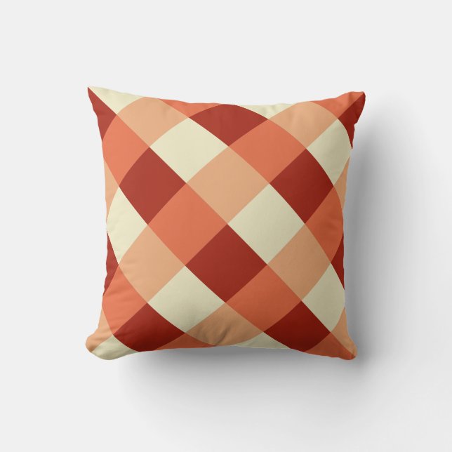 Large Buffalo Check, rust, terracotta and cream Cushion (Front)