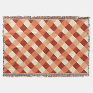 Large Buffalo Check, rust, terracotta and cream Throw Blanket