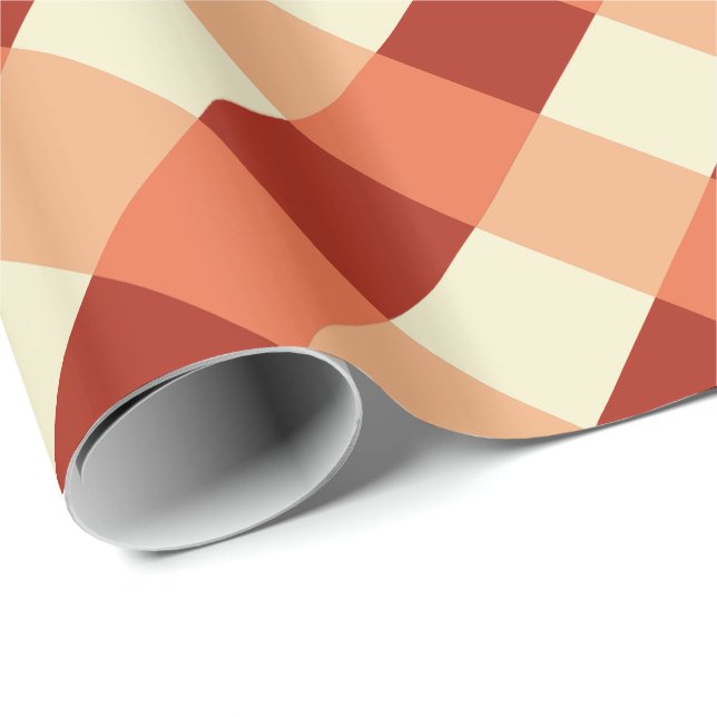 Large Buffalo Check, rust, terracotta and cream Wrapping Paper (Roll Corner)