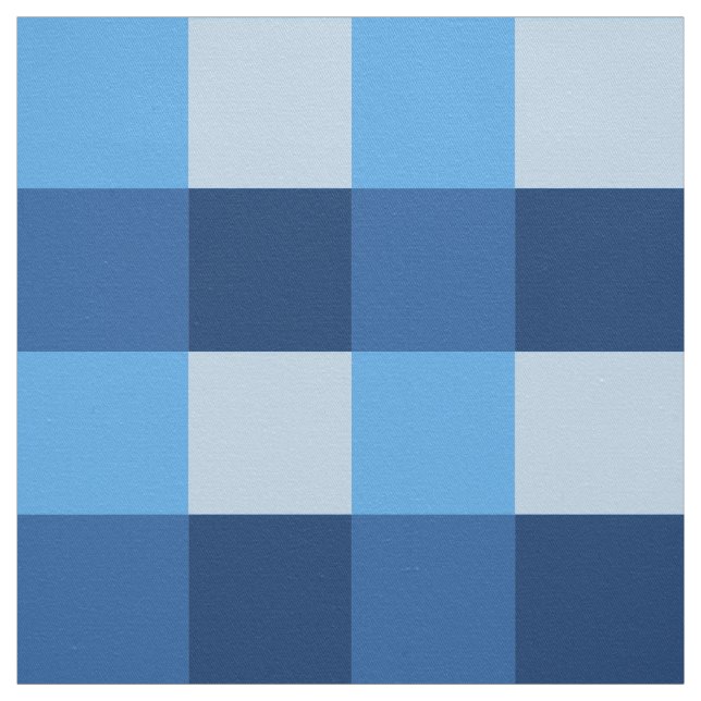 Large Buffalo Check, shades of denim blue Fabric (Swatch)
