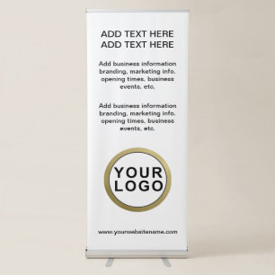 Large Business Logo Black White Retractable Banner