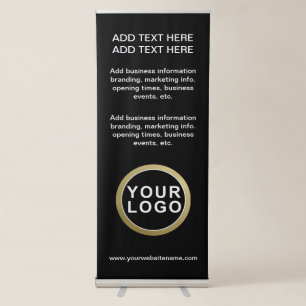 Large Business Logo Black White Retractable Banner