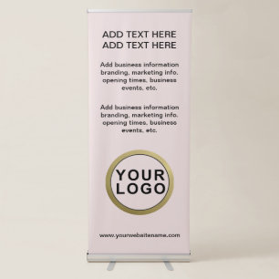 Large Business Logo Pink Retractable Banner