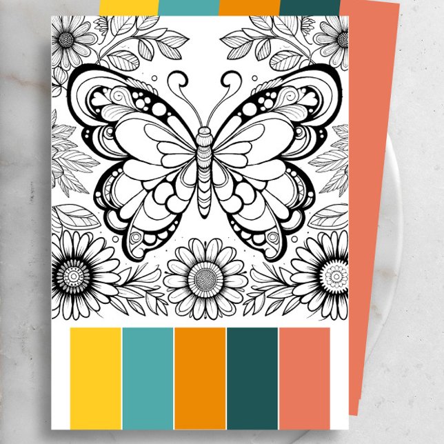 Large Butterfly Colouring Cards Art Therapy Pages (Detailed adult coloring pages feature butterfly art and color ideas by Victoria Grigaliunas)