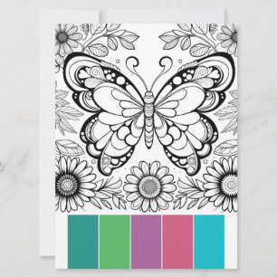 Large Butterfly Colouring Cards Relaxation Tools