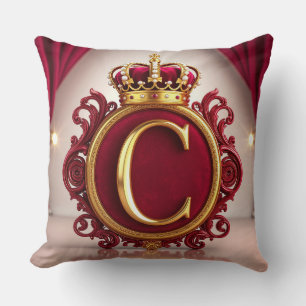 Large C Monogram on Red Velvet Cushion