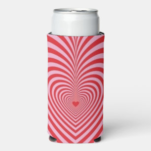 Large Can Cooler - Optical Illusion Hearts
