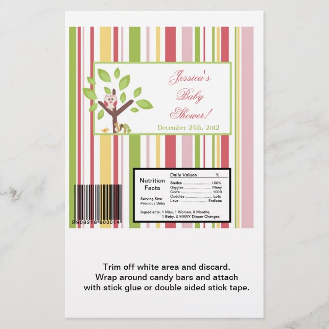 Large Candy Bar Wrapper Love and Nature Girl Woodl (Front)