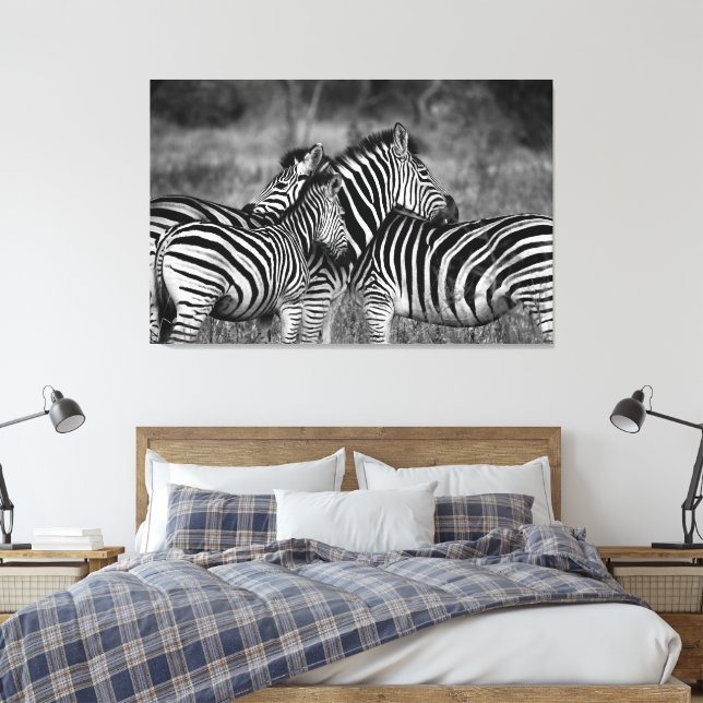 Large Canvas Print - African Zebra's (Insitu(Bedroom))