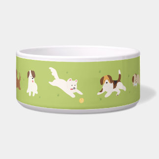 Large Ceramic Dog Bowl with Scruffy Dog Art