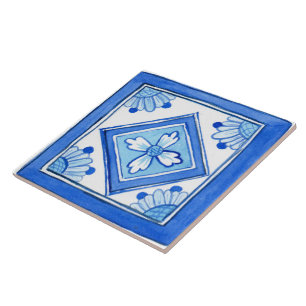 Large ceramic tile. Sicilian style Blue. Tile