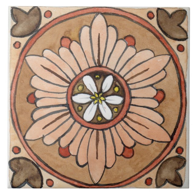 Large ceramic tile Sicily-inspired “Mozia” (Front)