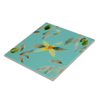 Large ceramic tile Sicily-inspired “Olive”