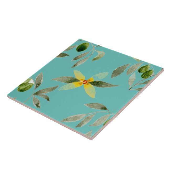 Large ceramic tile Sicily-inspired “Olive” (Side)