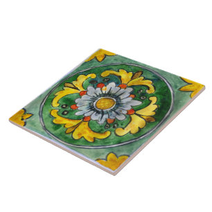Large ceramic tile with Sicilian design