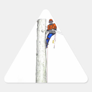 Large chainsaw needed.Arborist Tree surgeon Triangle Sticker