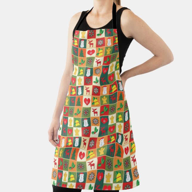 Large Chequered Apron (Insitu)