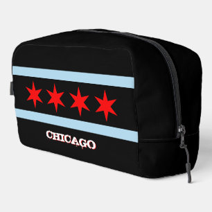 Large Chicago bag, fashion black, Chicago flag Dopp Kit
