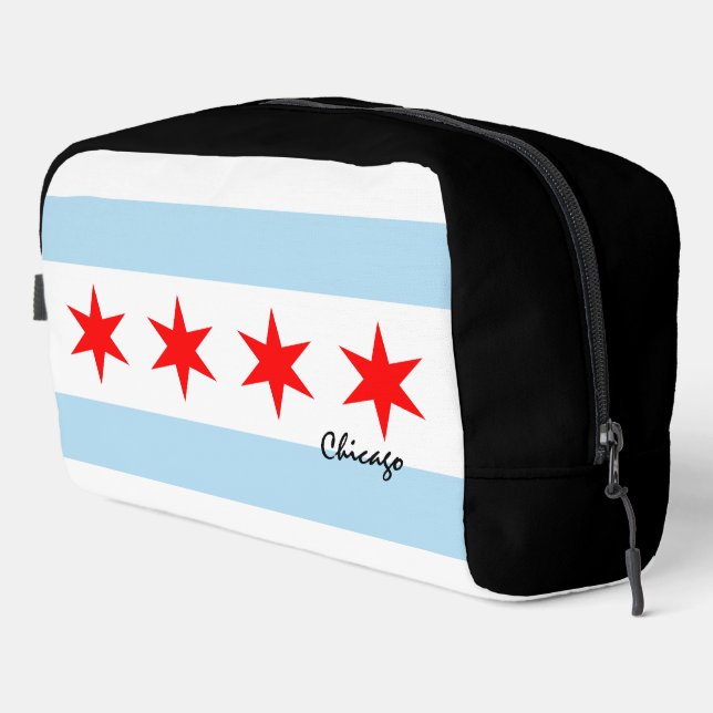 Large Chicago bag, fashion, Chicago flag Dopp Kit (Right Corner)