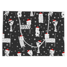 Large Christmas Cats Gift Bag