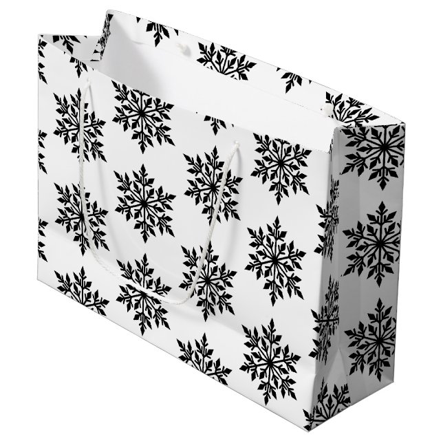 Large Christmas Gift Bag-Snowflakes Bag (Front Angled)