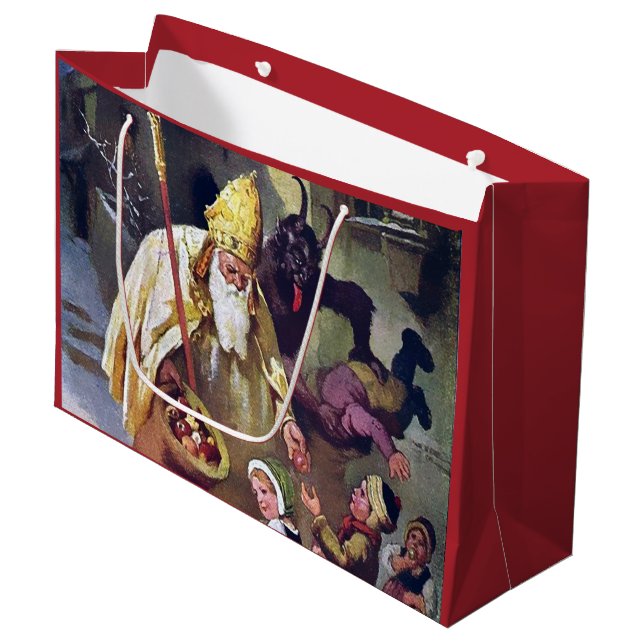 Large Christmas Krampus Gift Bag (Front Angled)