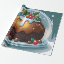 Large Christmas pudding under glass dome