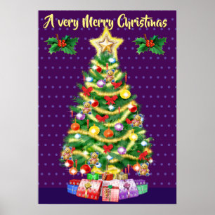 Large Christmas Tree poster purples.