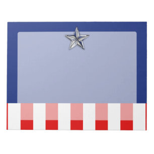 Large Chrome Like Silver Star on Festive Colours Notepad