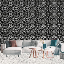 Large Circles Geometric Pattern Black And White