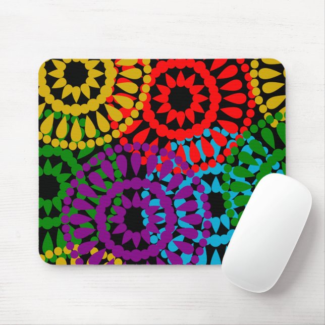 Large Circles  Mouse Mat (With Mouse)