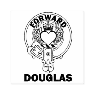 LARGE Clan Douglas Winged Heart Rubber Stamp