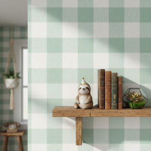 Large Classic Gingham Check Green ID1245 Wallpaper