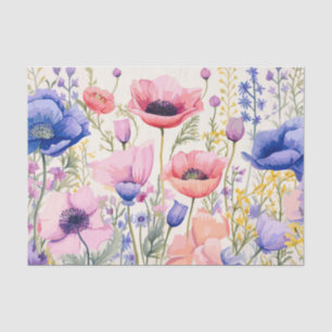 Large Colourful and Delicate Flowers Tissue Paper