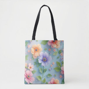 Large Colourful Paper Flowers Tote Bag