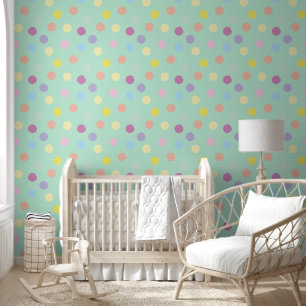 Large Colourful Polka Dots Design Wallpaper