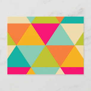 Large Colourful Triangle Pattern Postcard