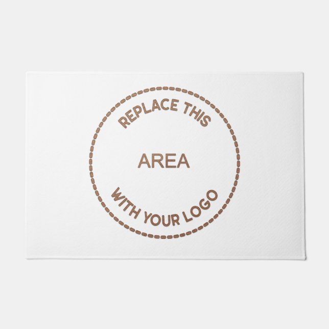 Large Company Logo Business Office White Doormat (Front)