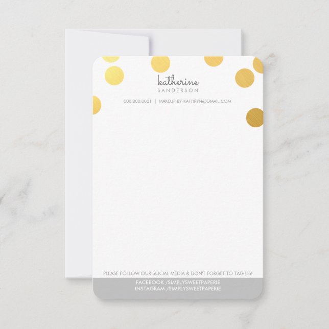 LARGE CONFETTI SPOT modern bold gold foil grey (Front)